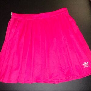 Adidas hot pink pleated high waisted skirt M